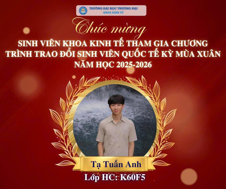 TRAO ĐỔI SINH VIÊN QUỐC TẾ KỲ MÙA XUÂN NĂM HỌC 2025-2026