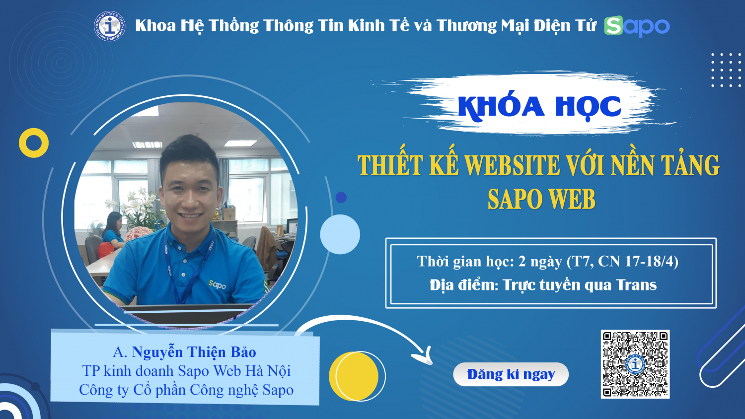 Khóa học: “Thiết kế website với nền tảng Sapo Web”